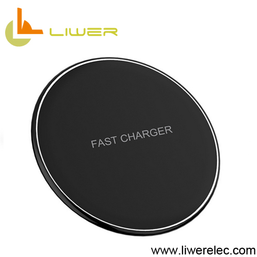 Metal material portable fast charge qi wireless charger for iphone X, samsung S8