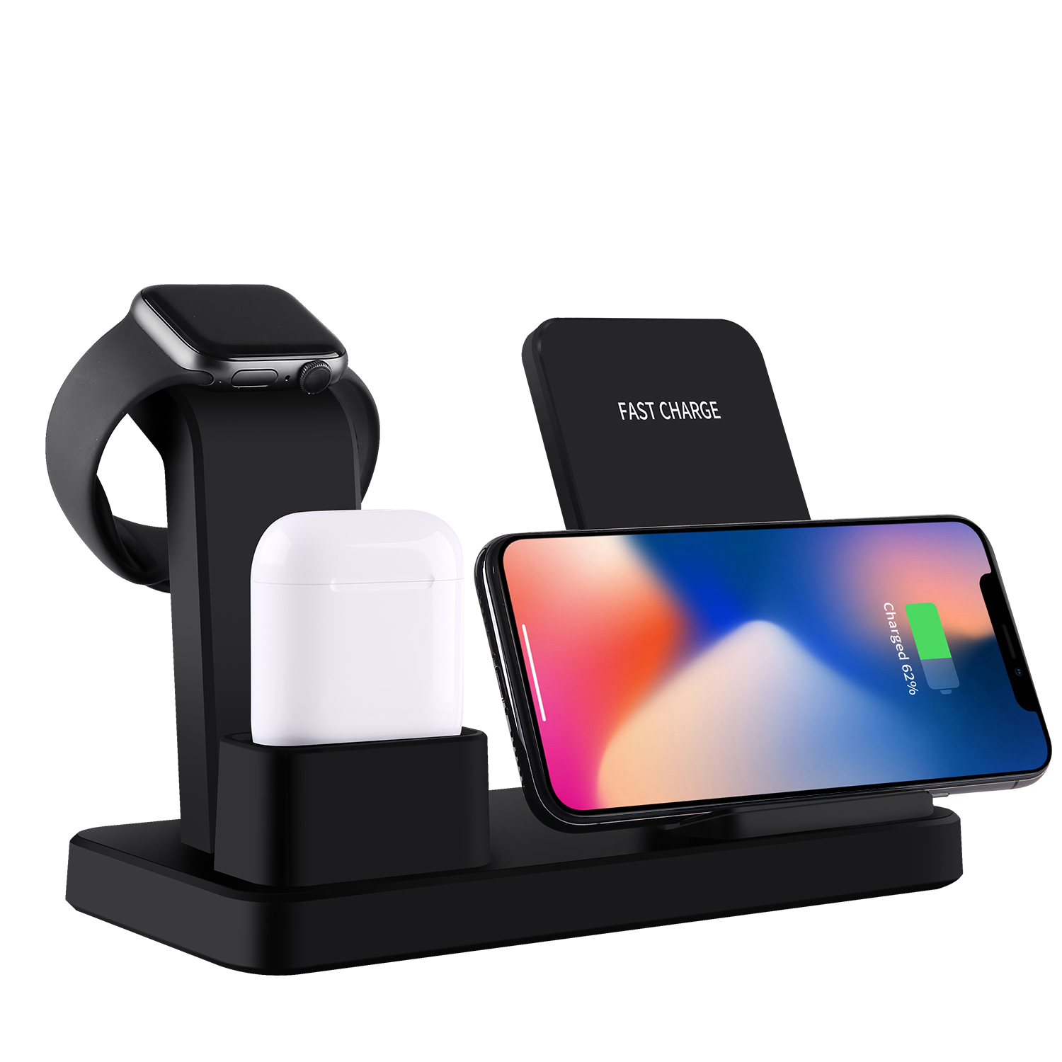 3 in 1 wireless charger for iphone fast charger stand for iwatch and airpods